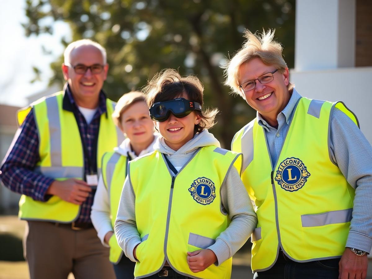 Lions Club volunteers running a vision screening program