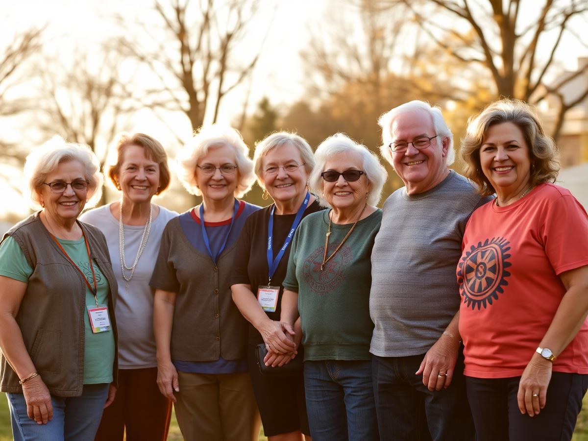 Rotary club members gathered after a community service project